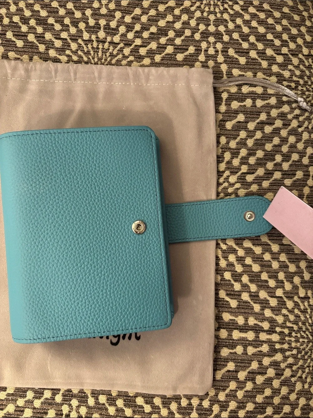 Light Blue Leather Pocket Size Ring Planner Cover Ox Knight Like New - Picture 9 of 12